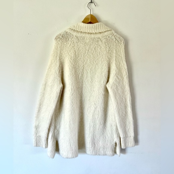 Anthropologie Sleeping On Snow Ivory Wool & Alpaca Blend Open Front Cardigan - Picture 6 of 8